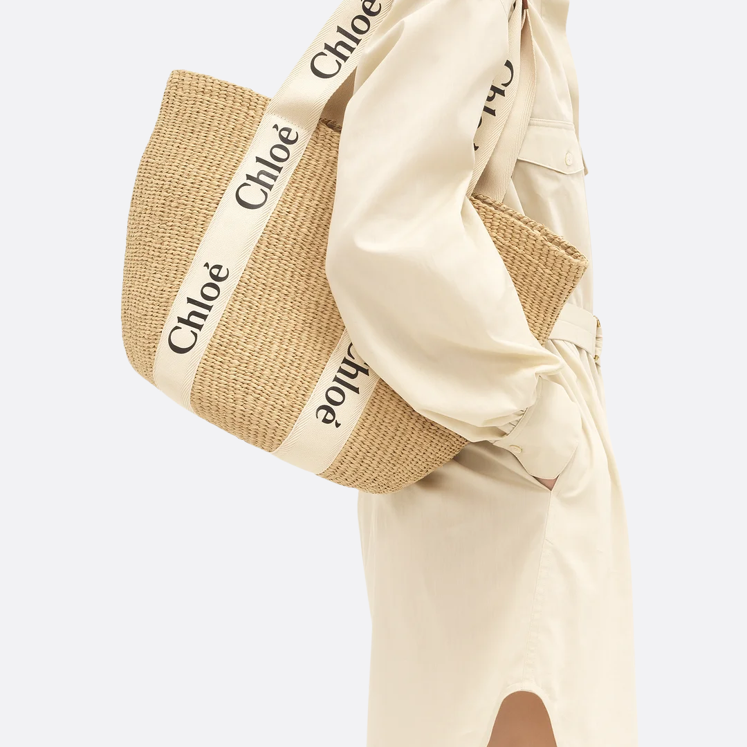 CHLOÉ WOODY GROSSE KORB-TASCHE