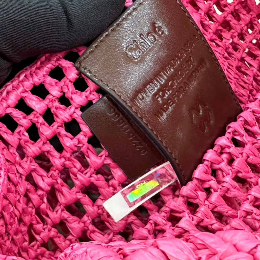 CHLOÉ SOMMER-BANANEN-TASCHE AUS RAPHIA
