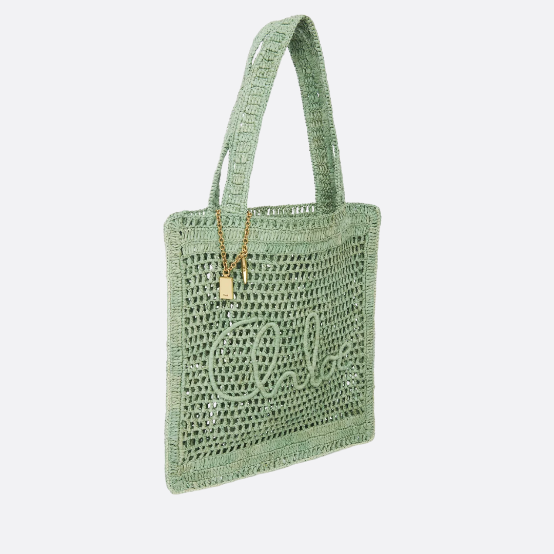 CHLOÉ SOMMER-BANANEN-TASCHE AUS RAPHIA