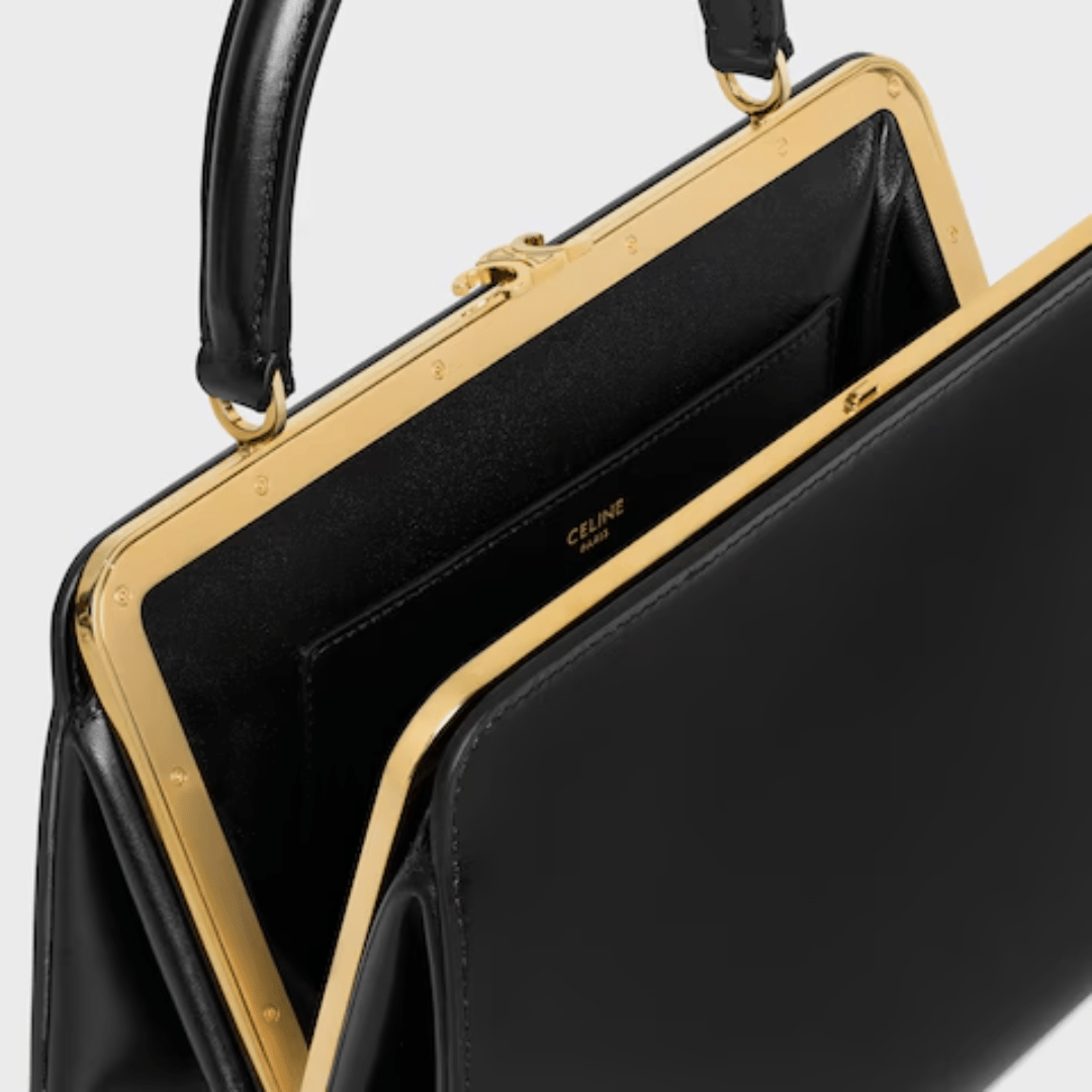 Céline Antoinette Medium Bag in Satin-Kalbsleder – Naturfarbe