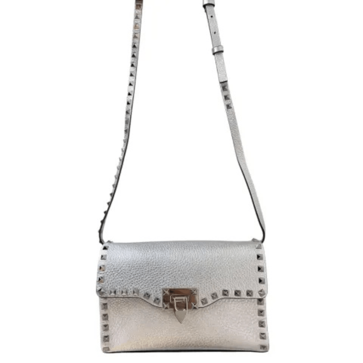 Valentino – Rockstud Silver Tasche & Pumps Set
