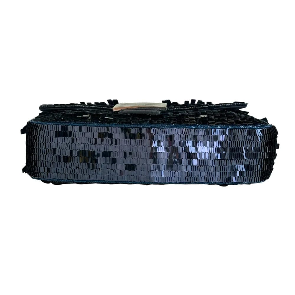 Fendi Baguette Bag in Blauen Pailletten und Leder