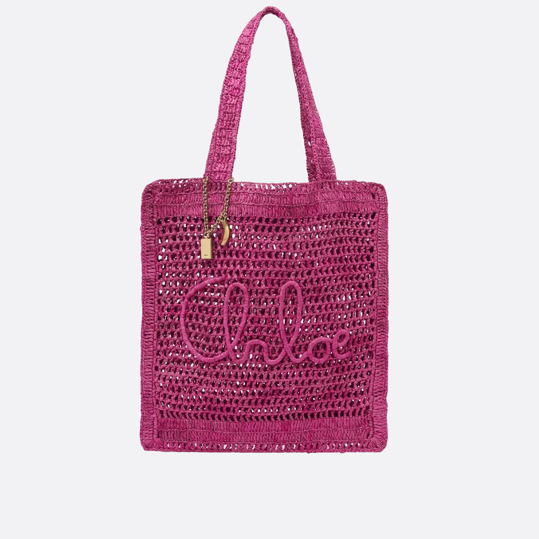 CHLOÉ SOMMER-BANANEN-TASCHE AUS RAPHIA