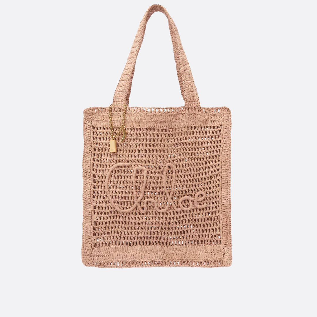 CHLOÉ SOMMER-BANANEN-TASCHE AUS RAPHIA