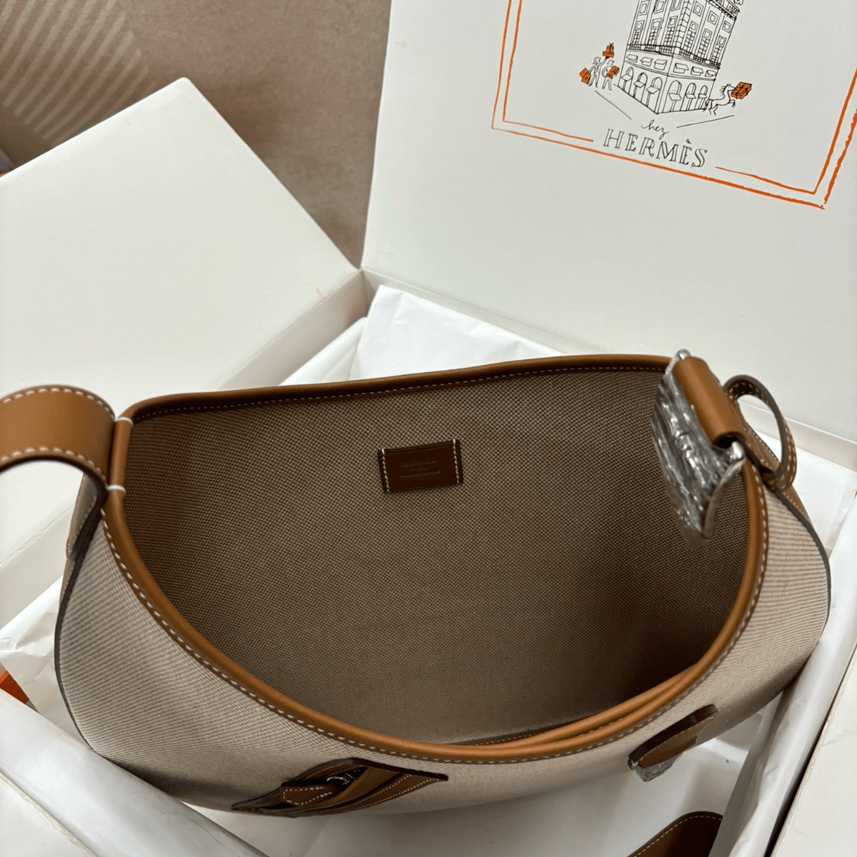 Hermès – P’tit Arçon Tasche aus Canvas & Leder