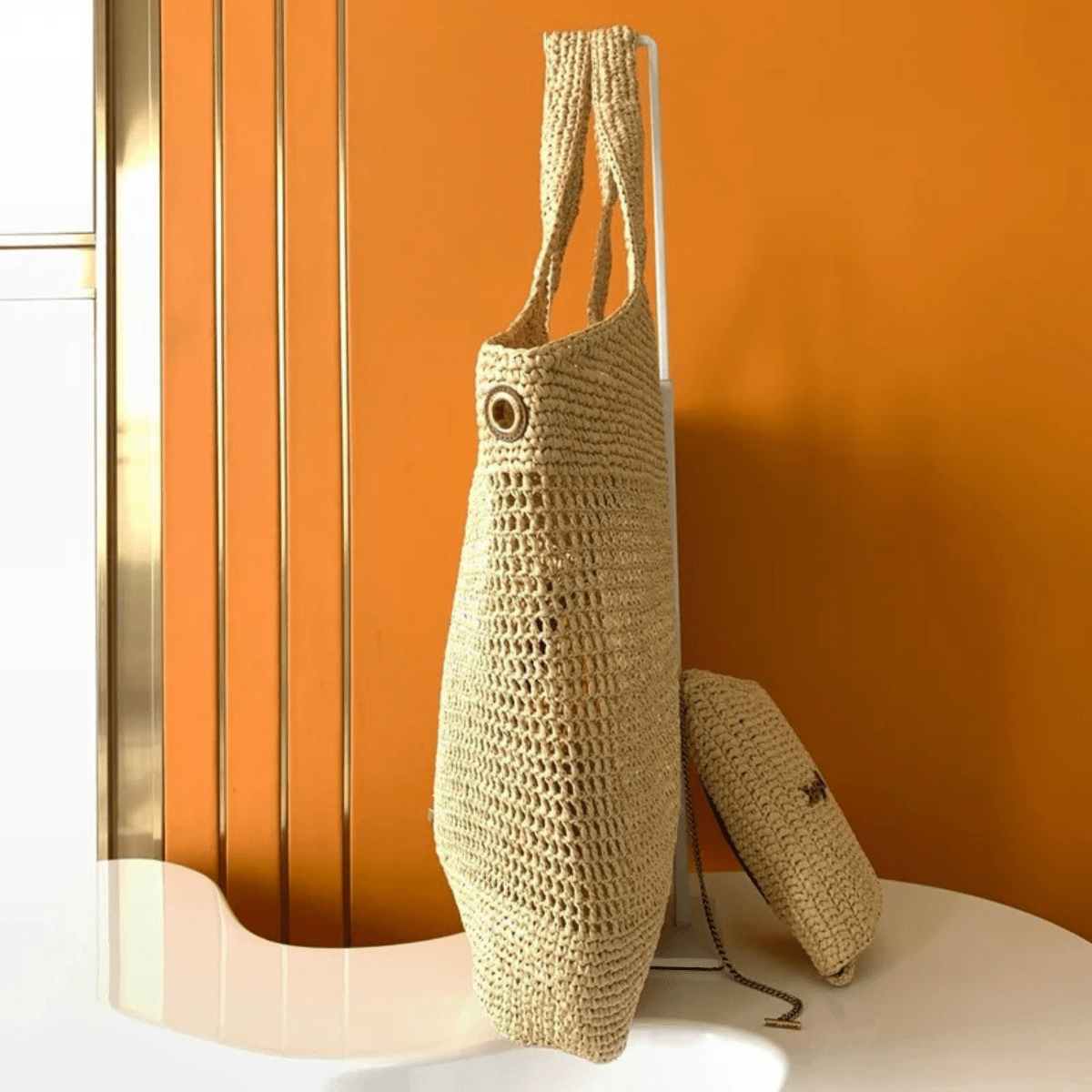 Yves Saint Laurent Icare Tasche aus Raffia