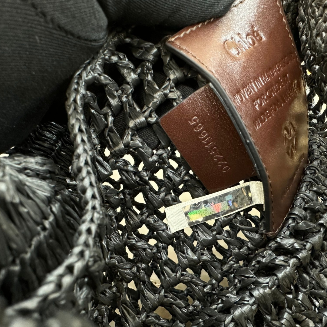 CHLOÉ SOMMER-BANANEN-TASCHE AUS RAPHIA