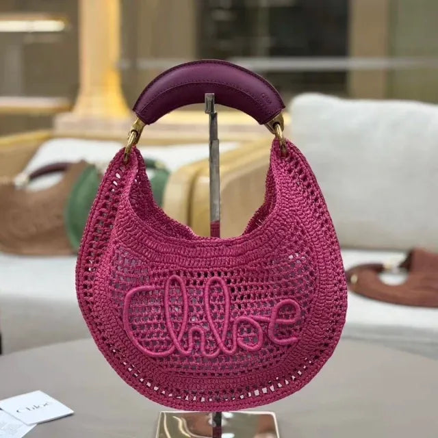 CHLOÉ HEISSE SOMMER BANANA-TASCHEN AUS RAFFIA