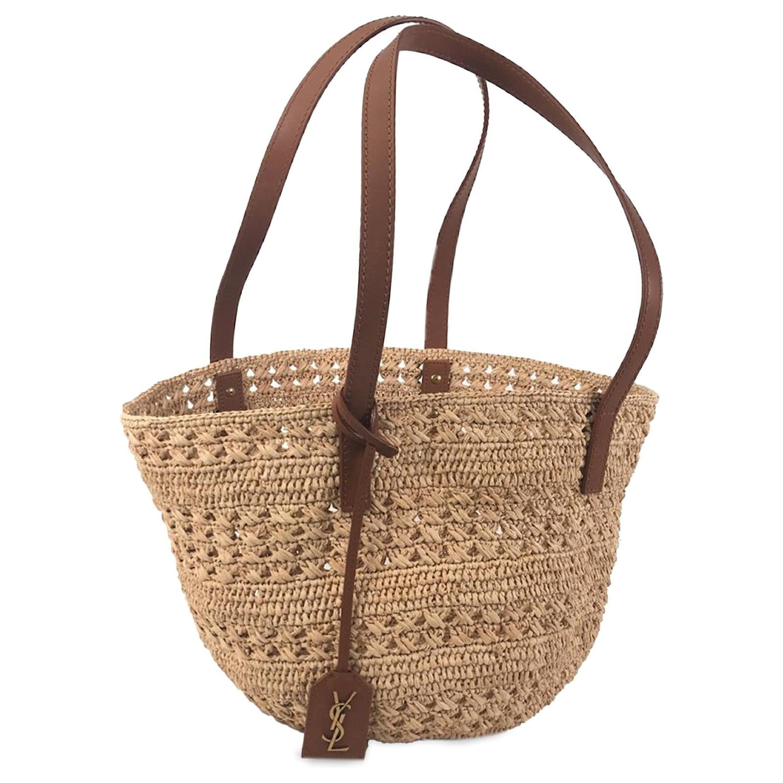 YVES SAINT LAURENT – PANIER-TASCHE AUS RAFFIA