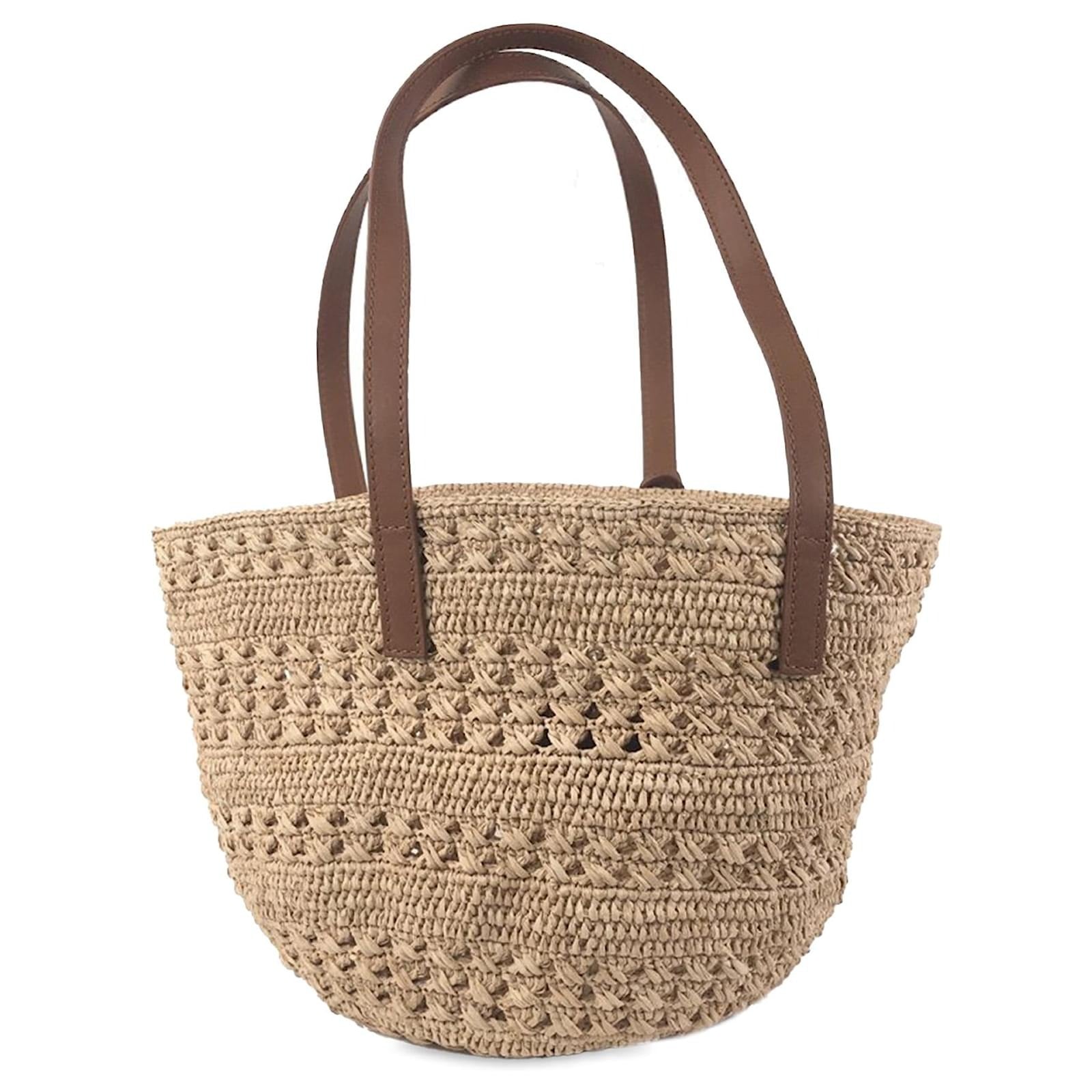 YVES SAINT LAURENT – PANIER-TASCHE AUS RAFFIA