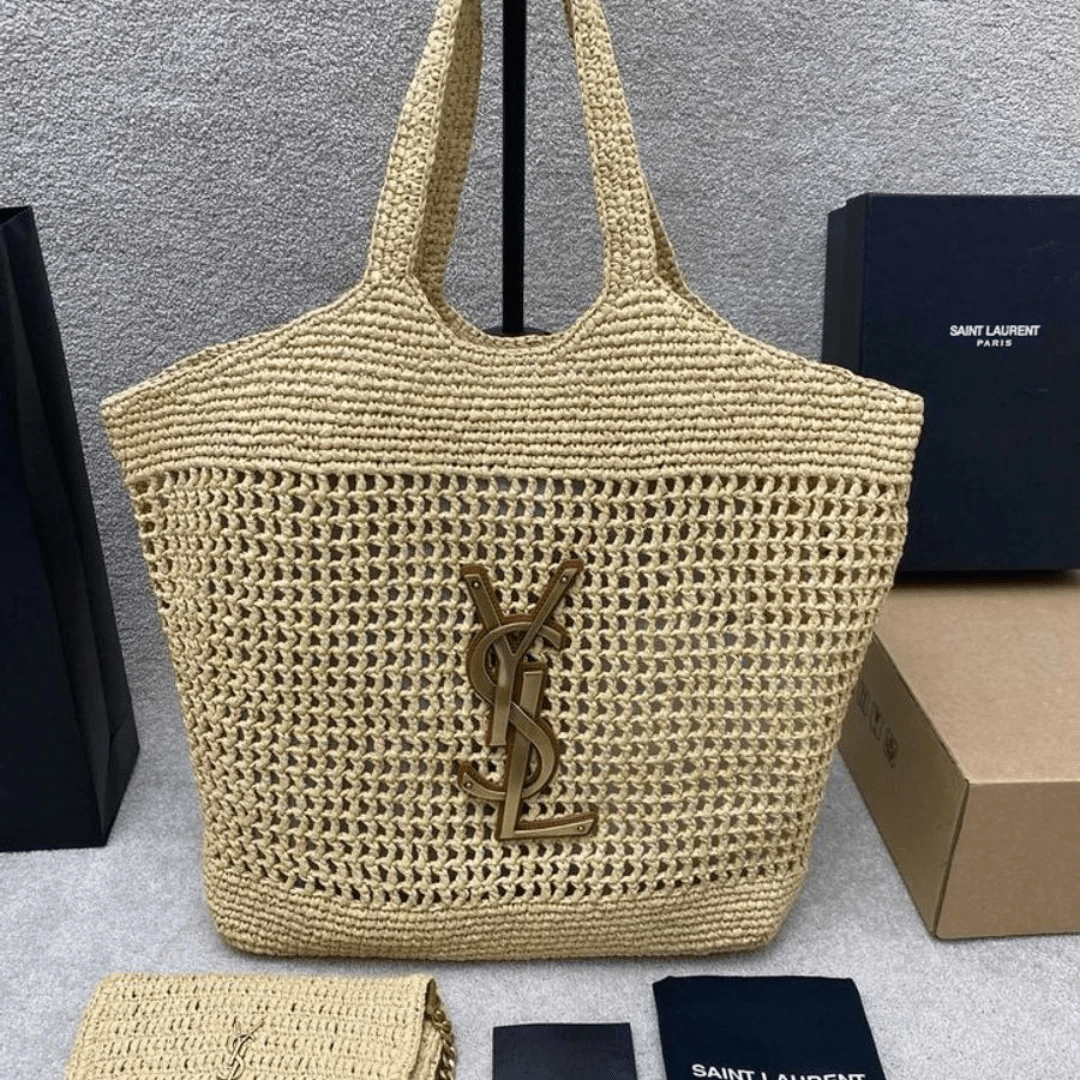 Yves Saint Laurent Icare Tasche aus Raffia